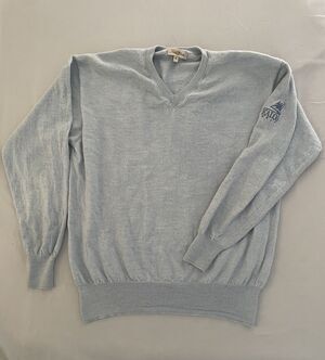 Peter Millar Sweater Women Size XL Blue Wool Silk Cashmere Kalos Golf Logo